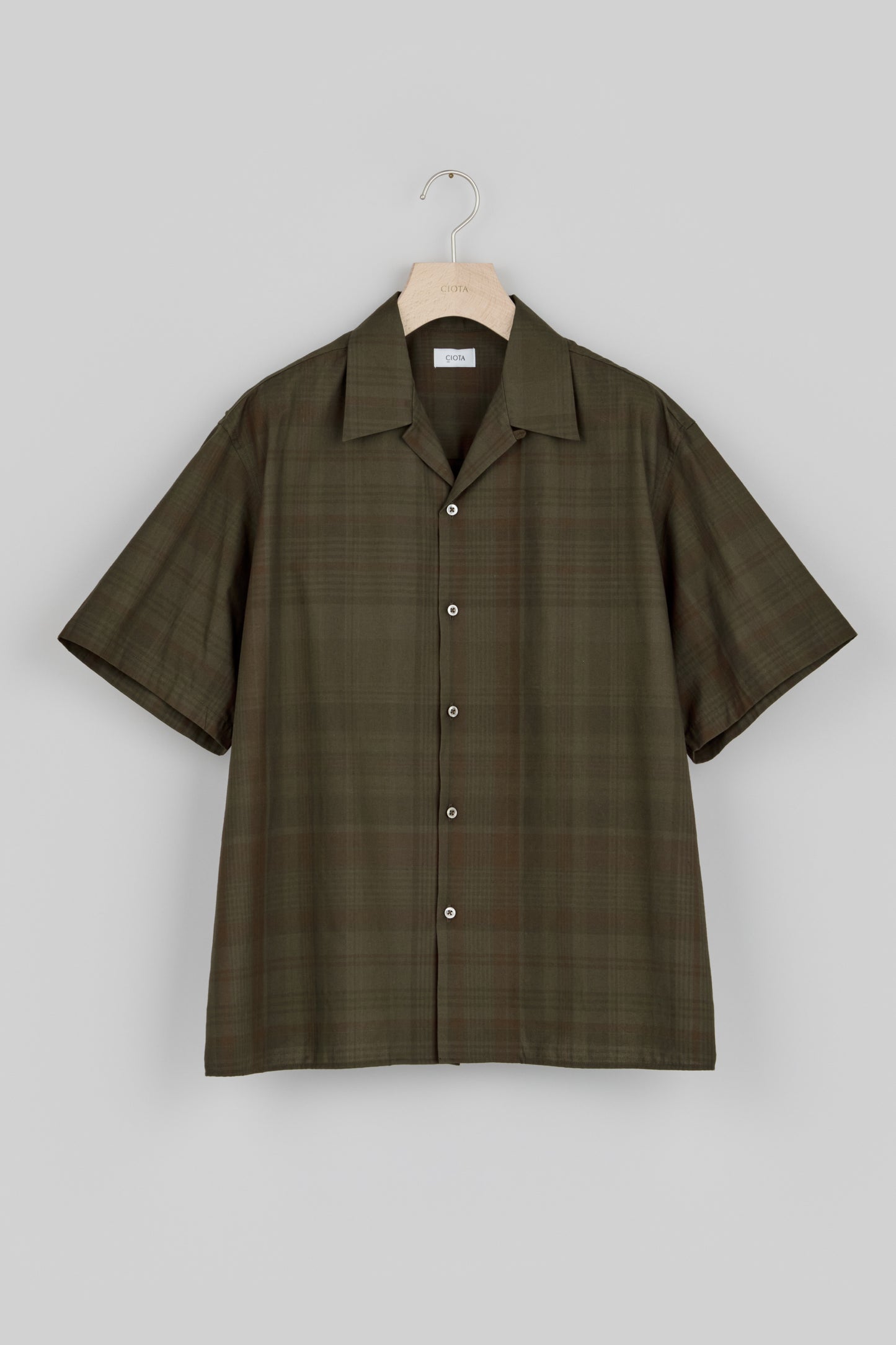 Open Collar Short Sleeve Shirt (Madras Overdye)