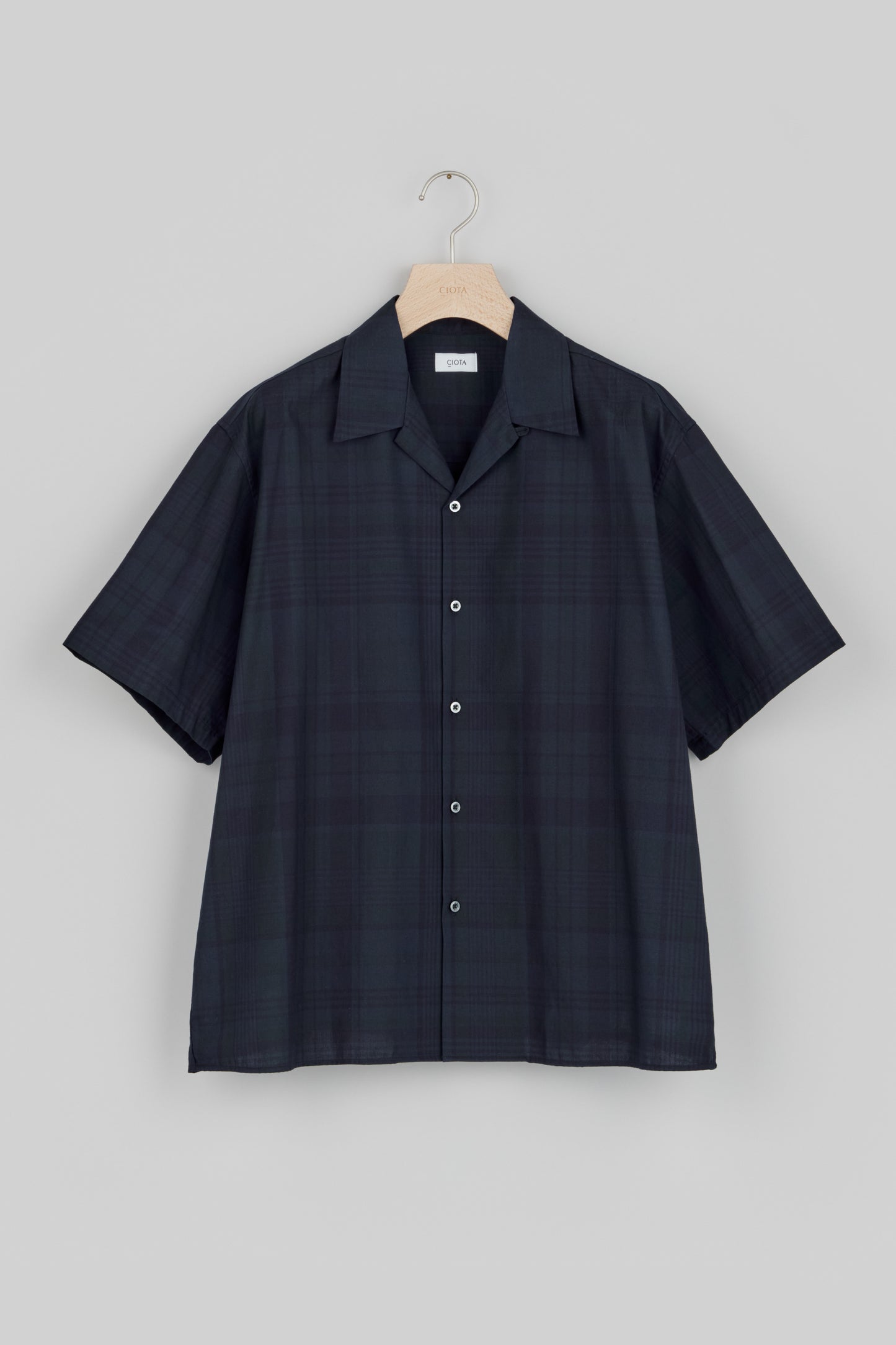 Open Collar Short Sleeve Shirt (Madras Overdye)