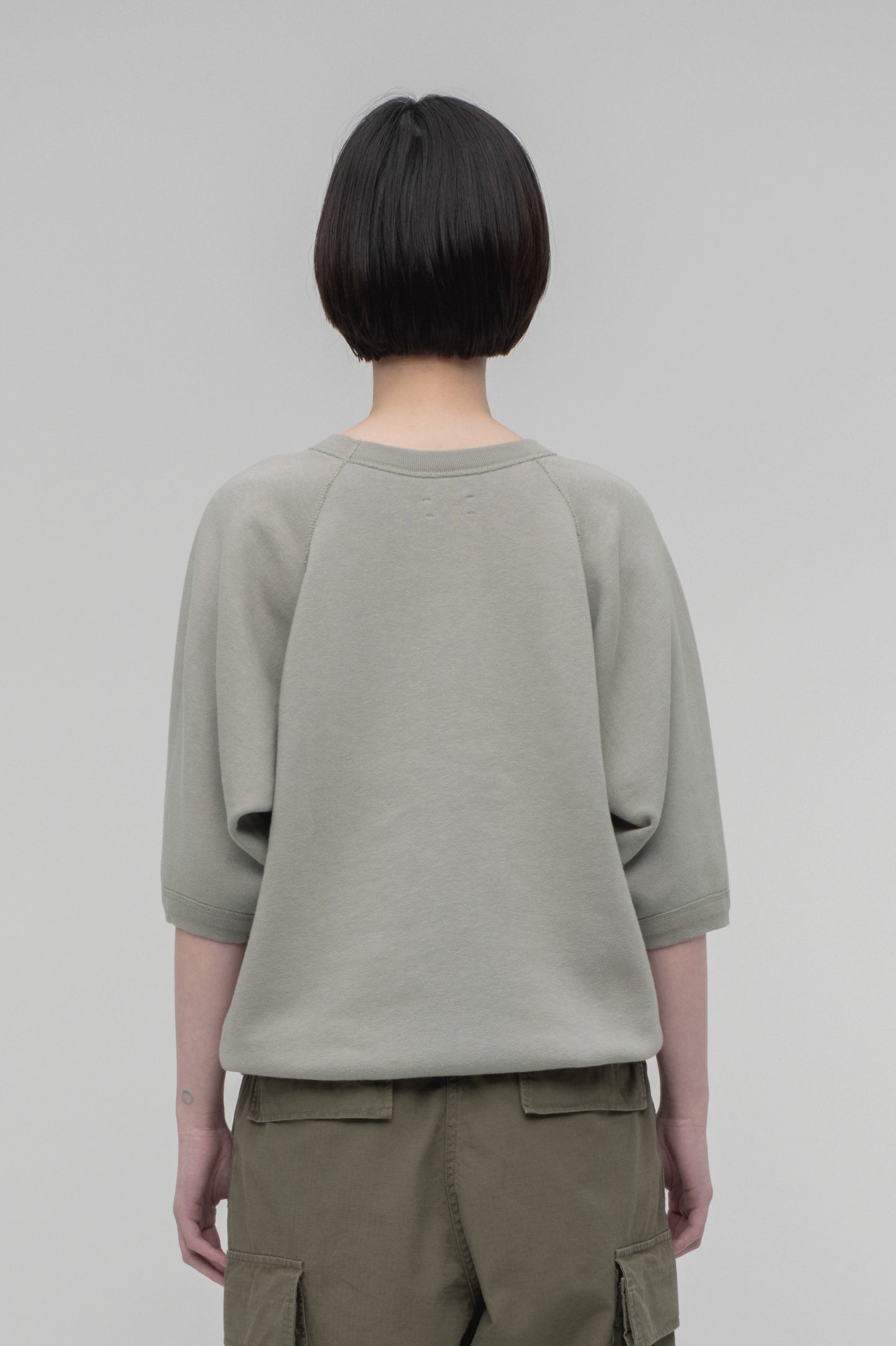 Crewneck Short Sleeve Sweatshirt(Slightly Brushed)