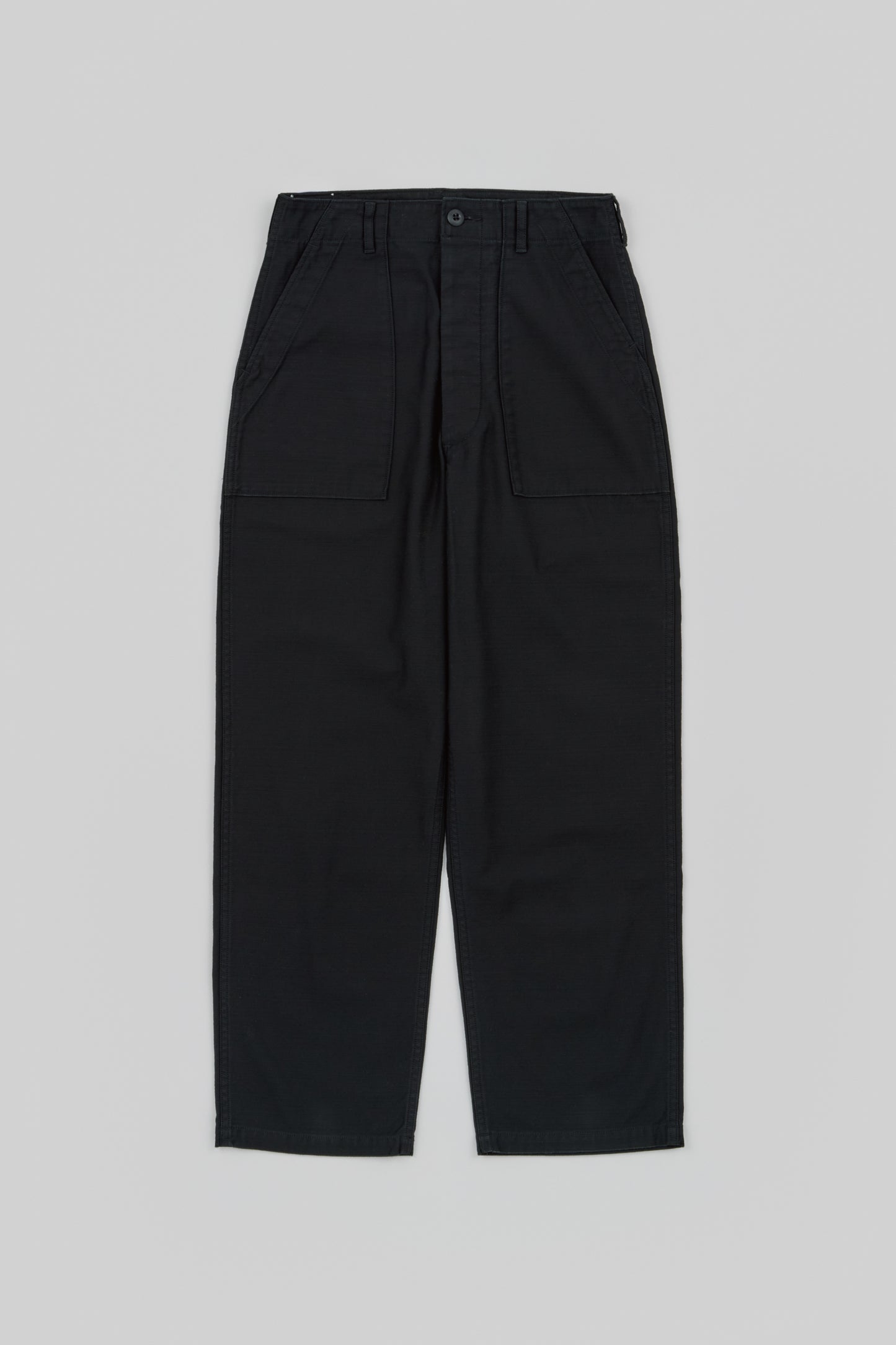 Cotton Back-Satin Baker Pants (Wide Tapered)