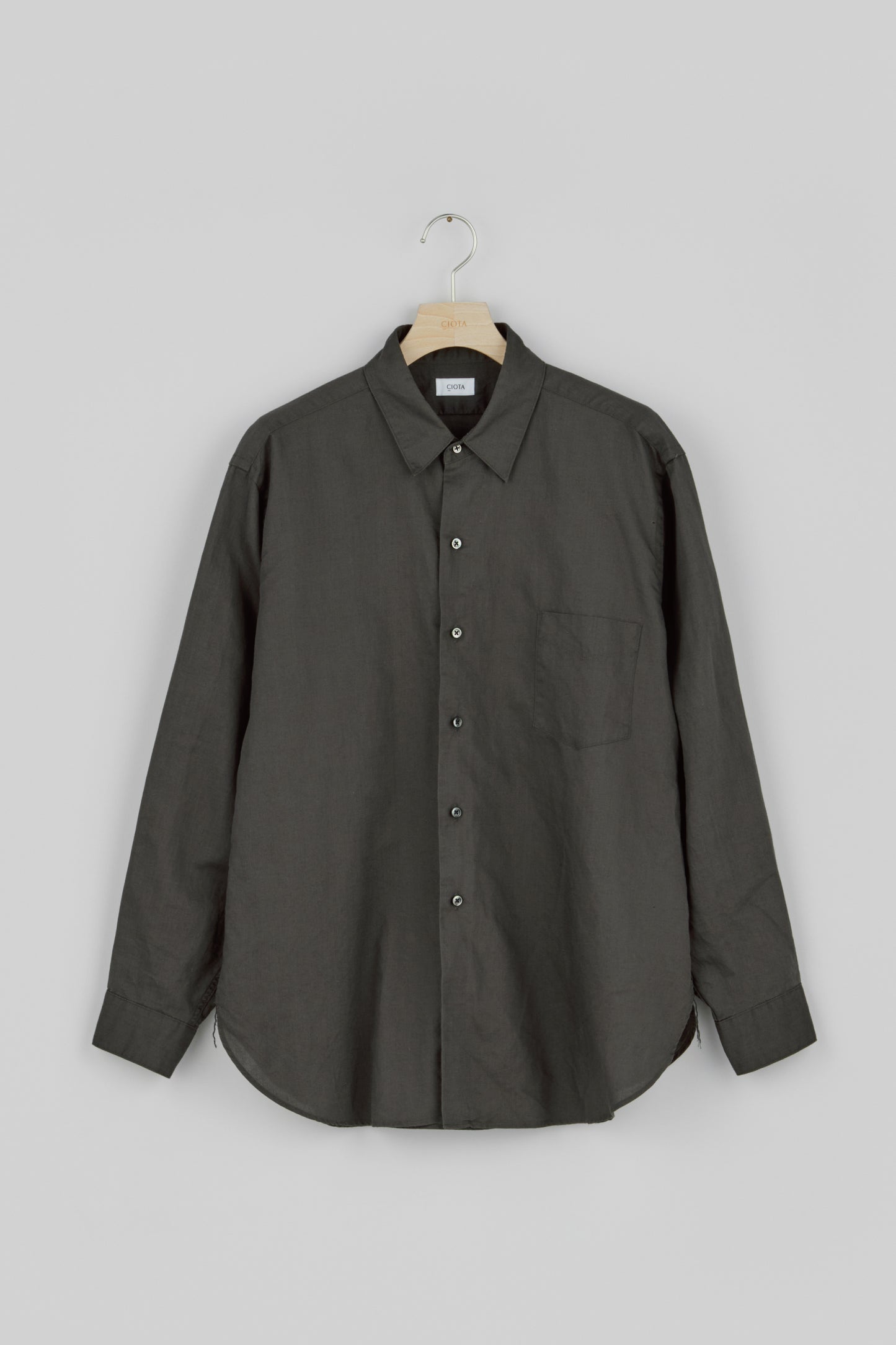 Regular Collar Long Sleeve Shirt (Cotton Linen)