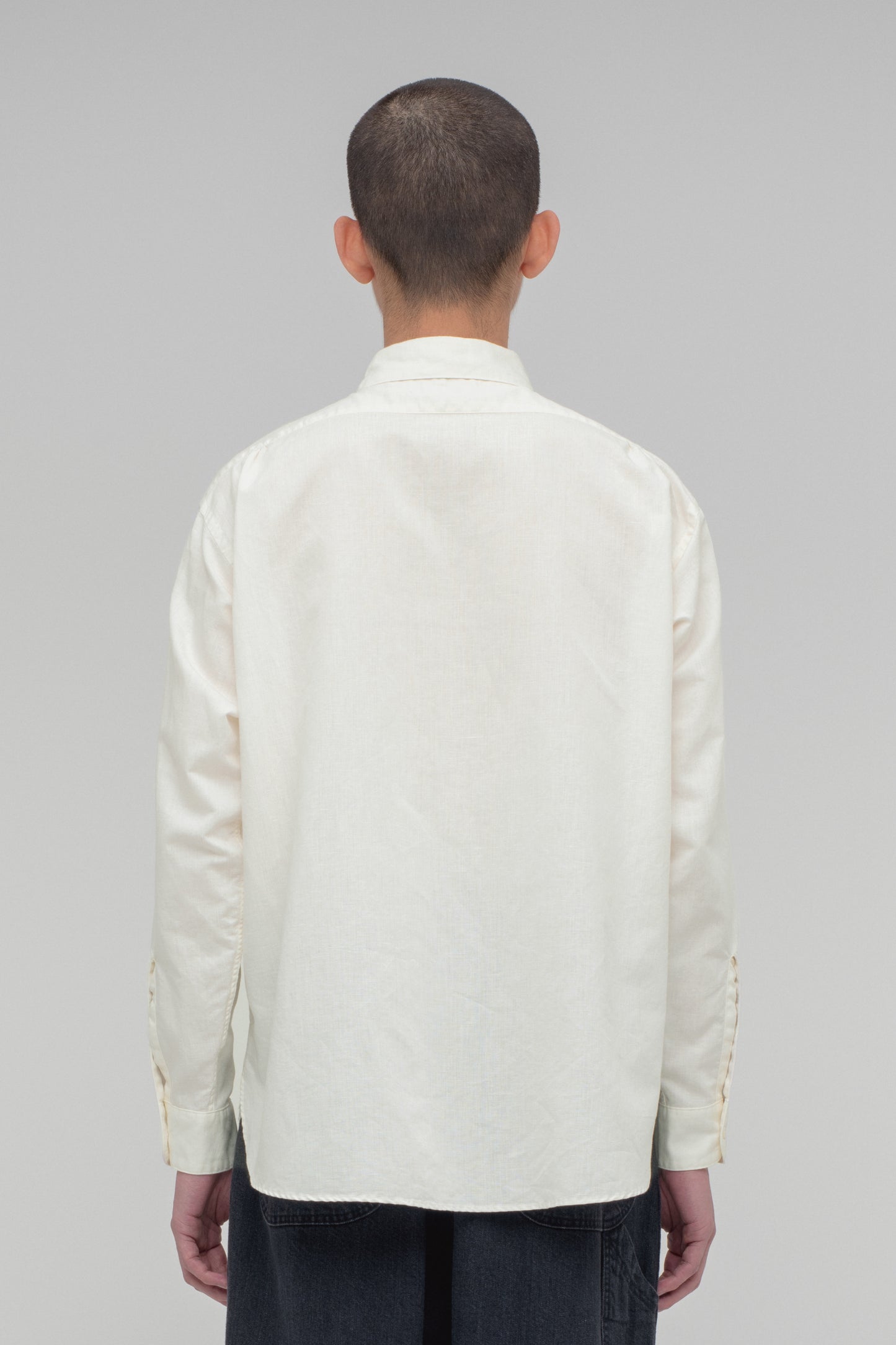 Regular Collar Long Sleeve Shirt (Cotton Linen)