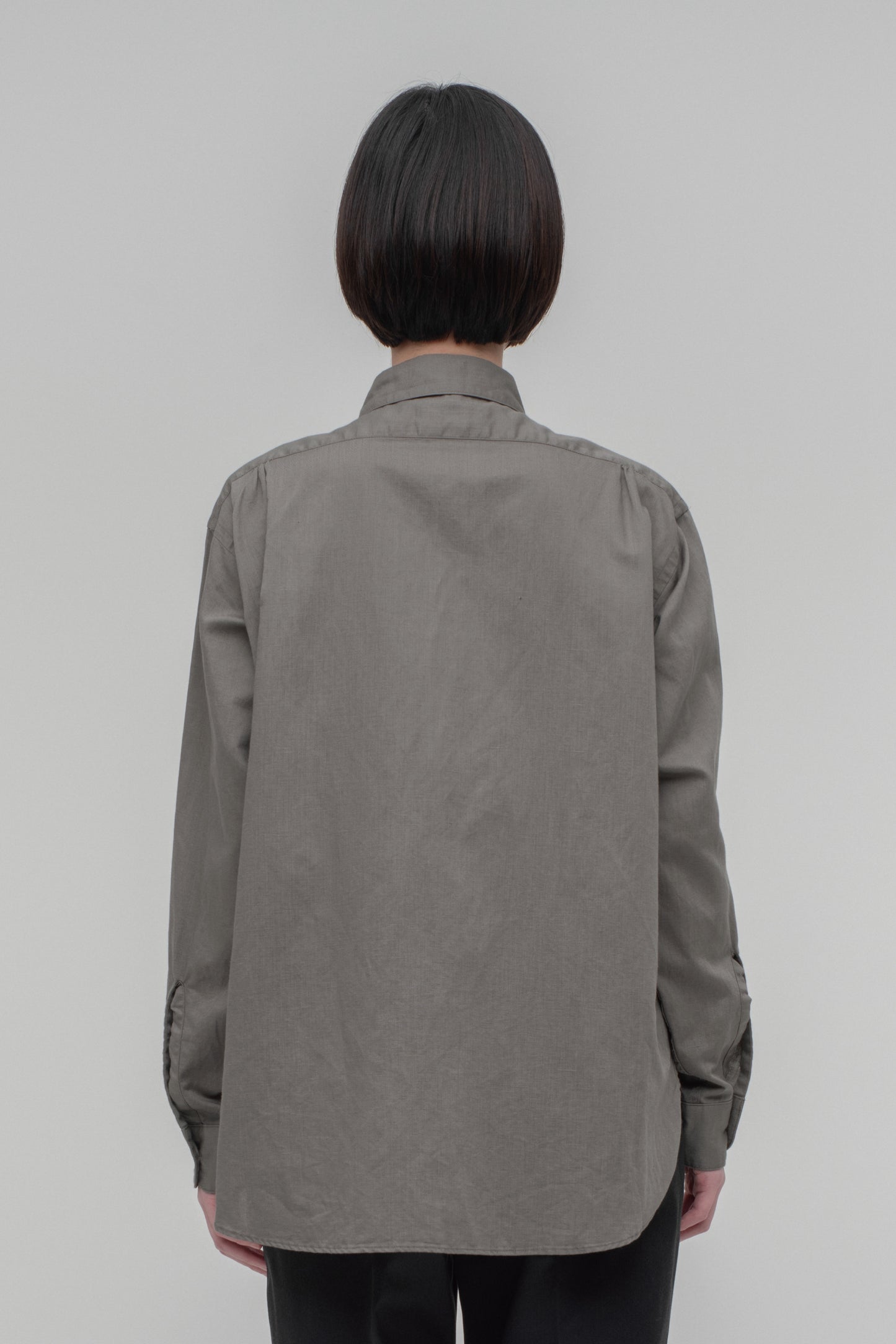 Regular Collar Long Sleeve Shirt (Cotton Linen)