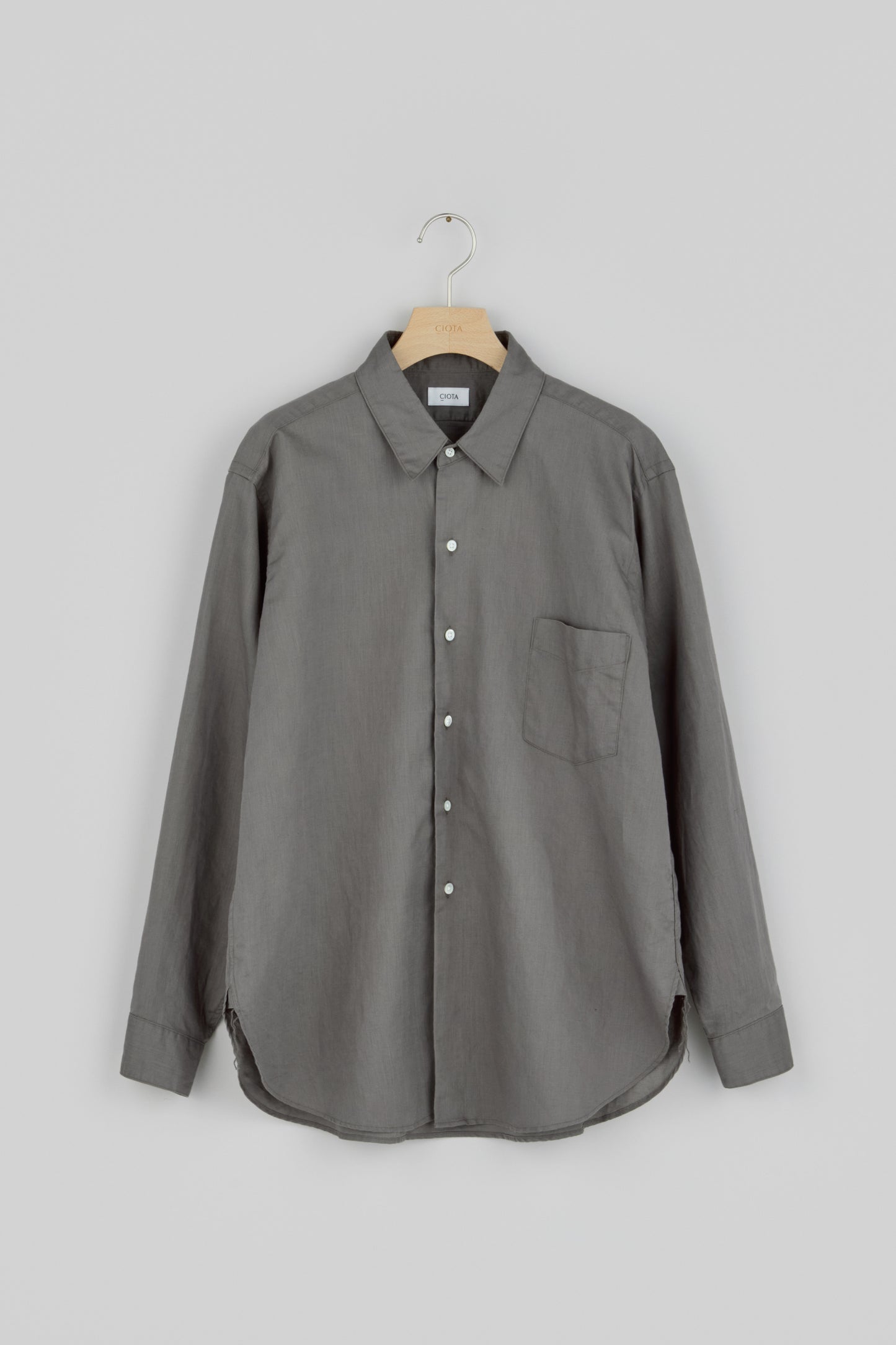 Regular Collar Long Sleeve Shirt (Cotton Linen)