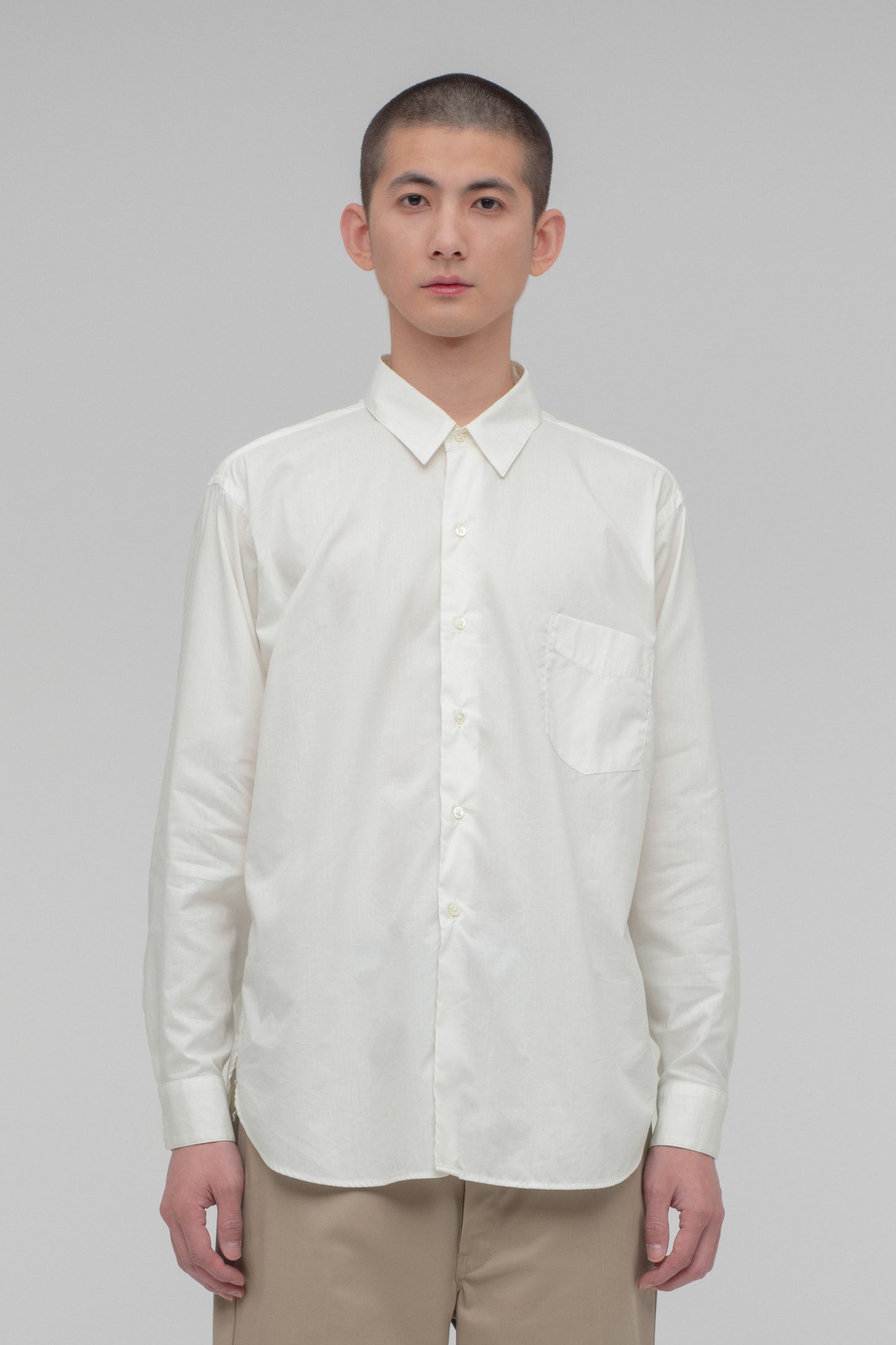 Regular Collar Long Sleeve Shirt (Cotton Rayon)