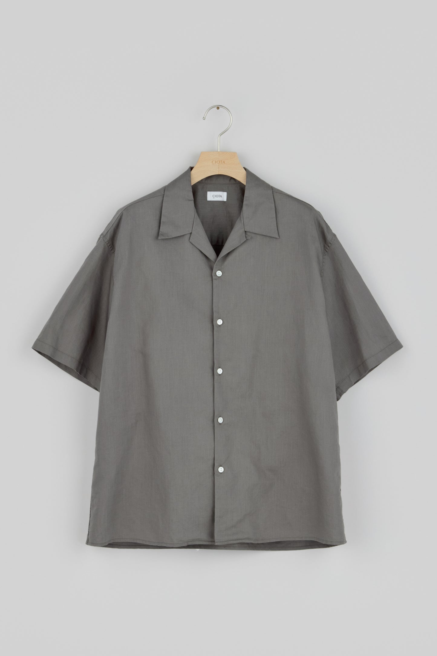 Open Collar Short Sleeve Shirt (Cotton Linen)