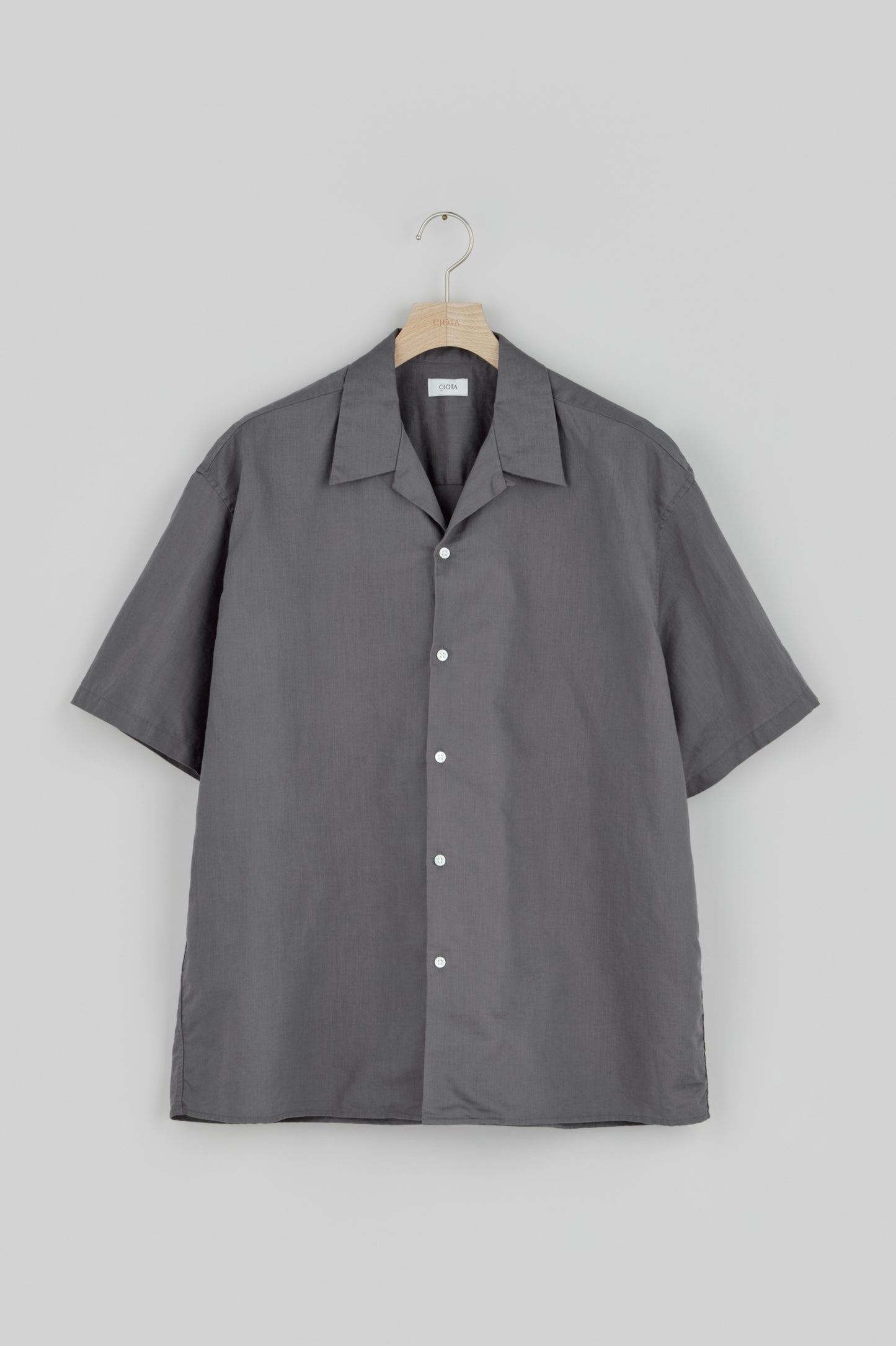Open Collar Short Sleeve Shirt (Cotton Linen)