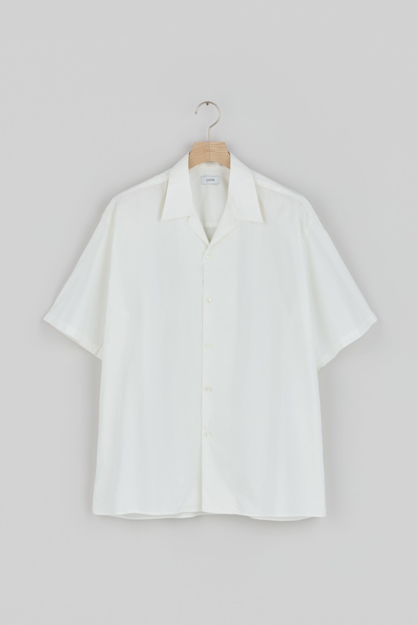 Open Collar Short Sleeve Shirt (Cotton Rayon)