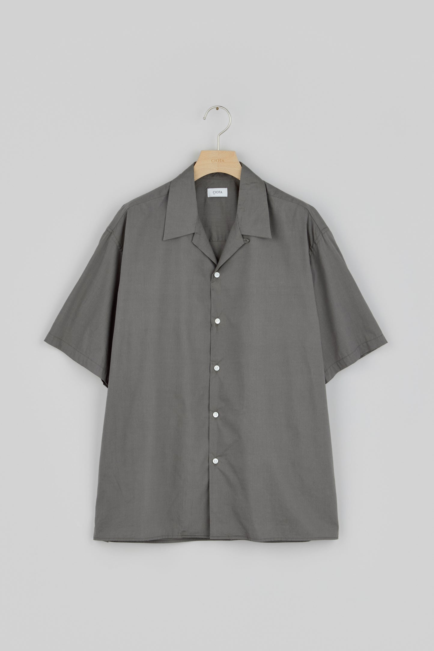 Open Collar Short Sleeve Shirt (Cotton Rayon)