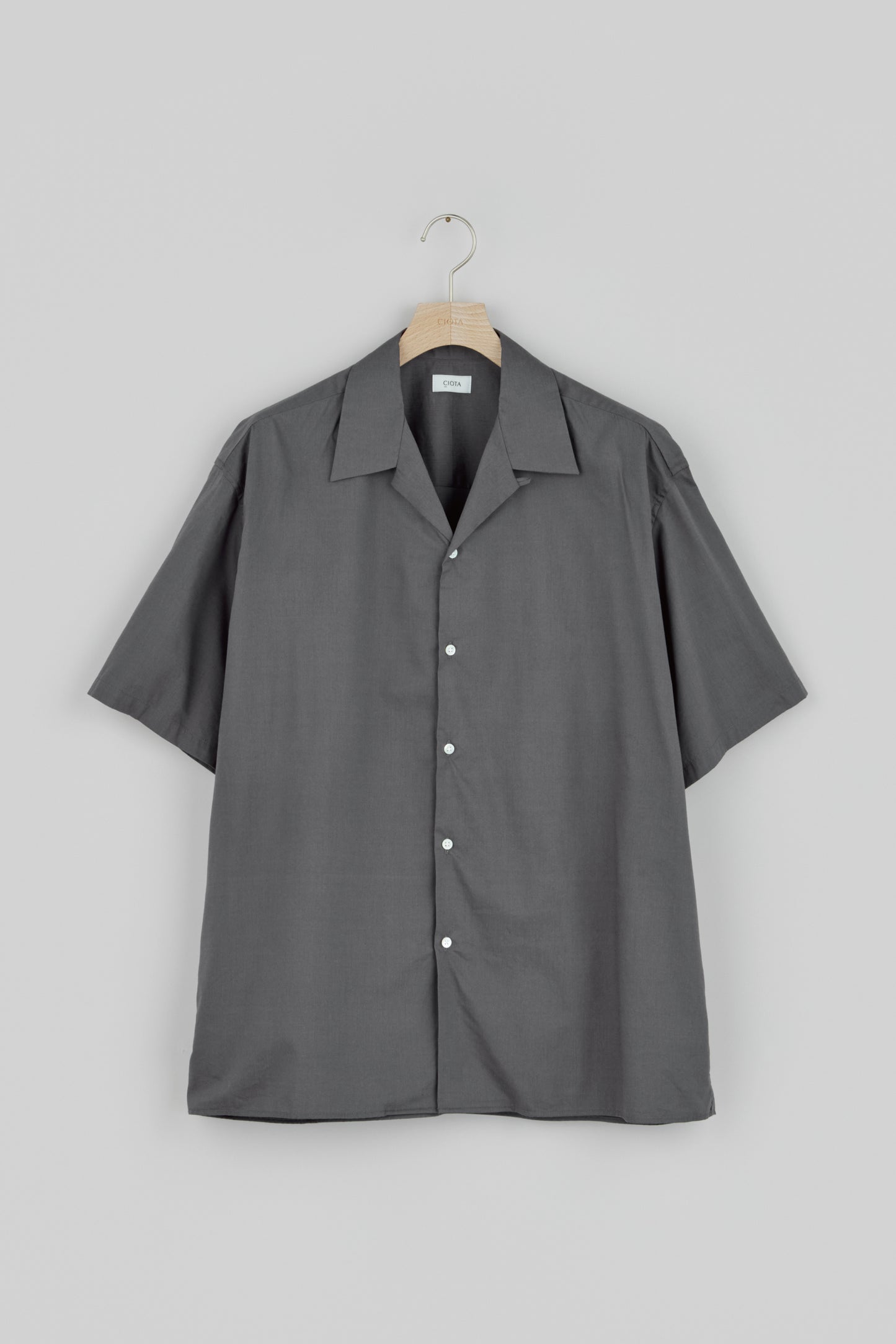 Open Collar Short Sleeve Shirt (Cotton Rayon)