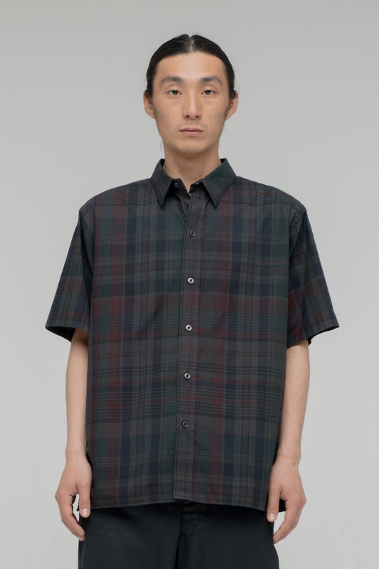 Regular Collar Short Sleeve Shirt (Madras Overdye)