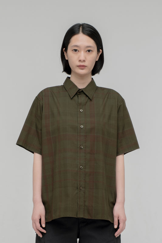 Regular Collar Short Sleeve Shirt (Madras Overdye)