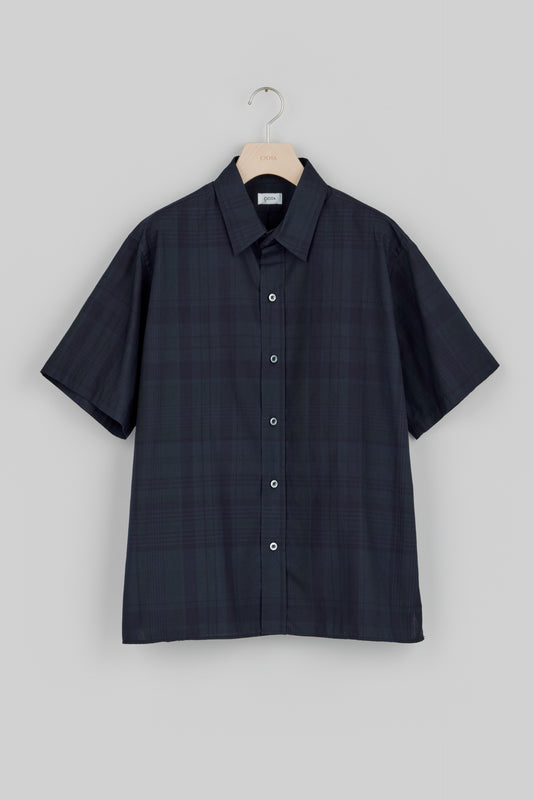 Regular Collar Short Sleeve Shirt (Madras Overdye)