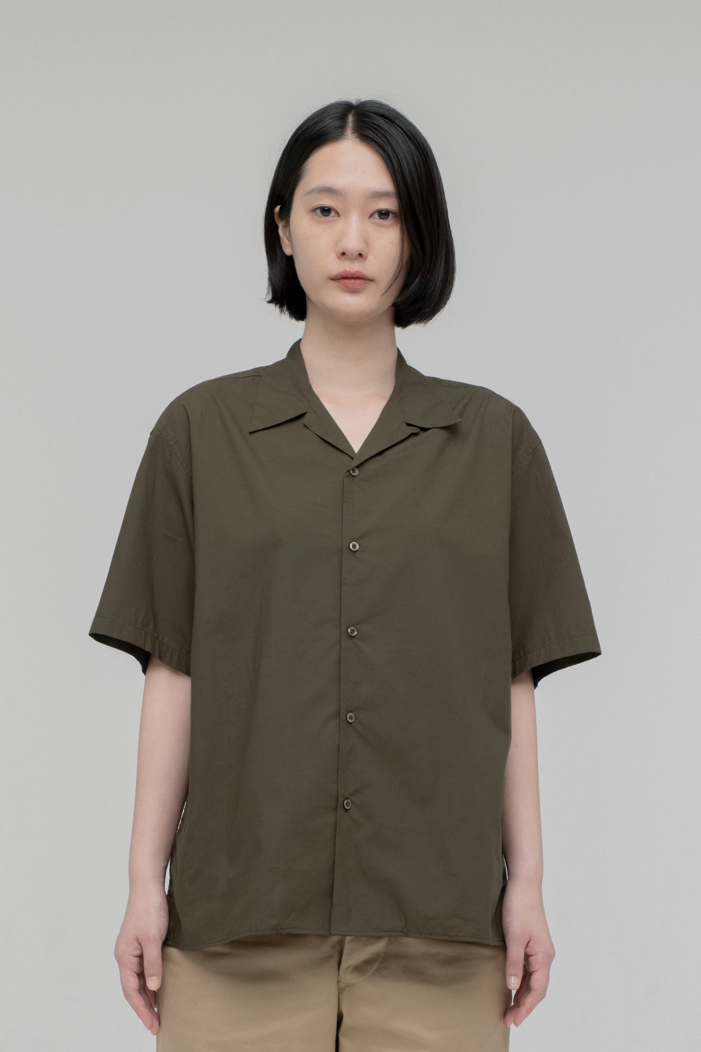 Open Collar Short Sleeve Shirt