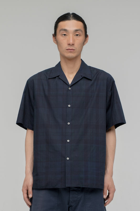 Open Collar Short Sleeve Shirt (Madras Overdye)