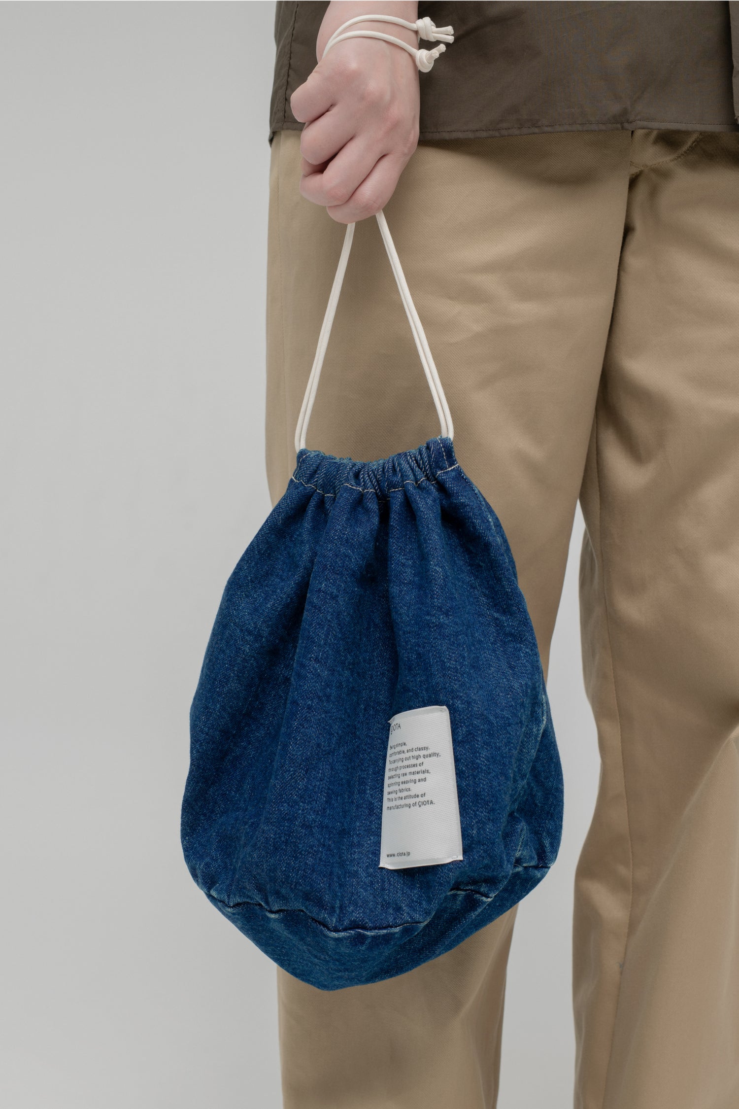 Denim Drawstring Bag