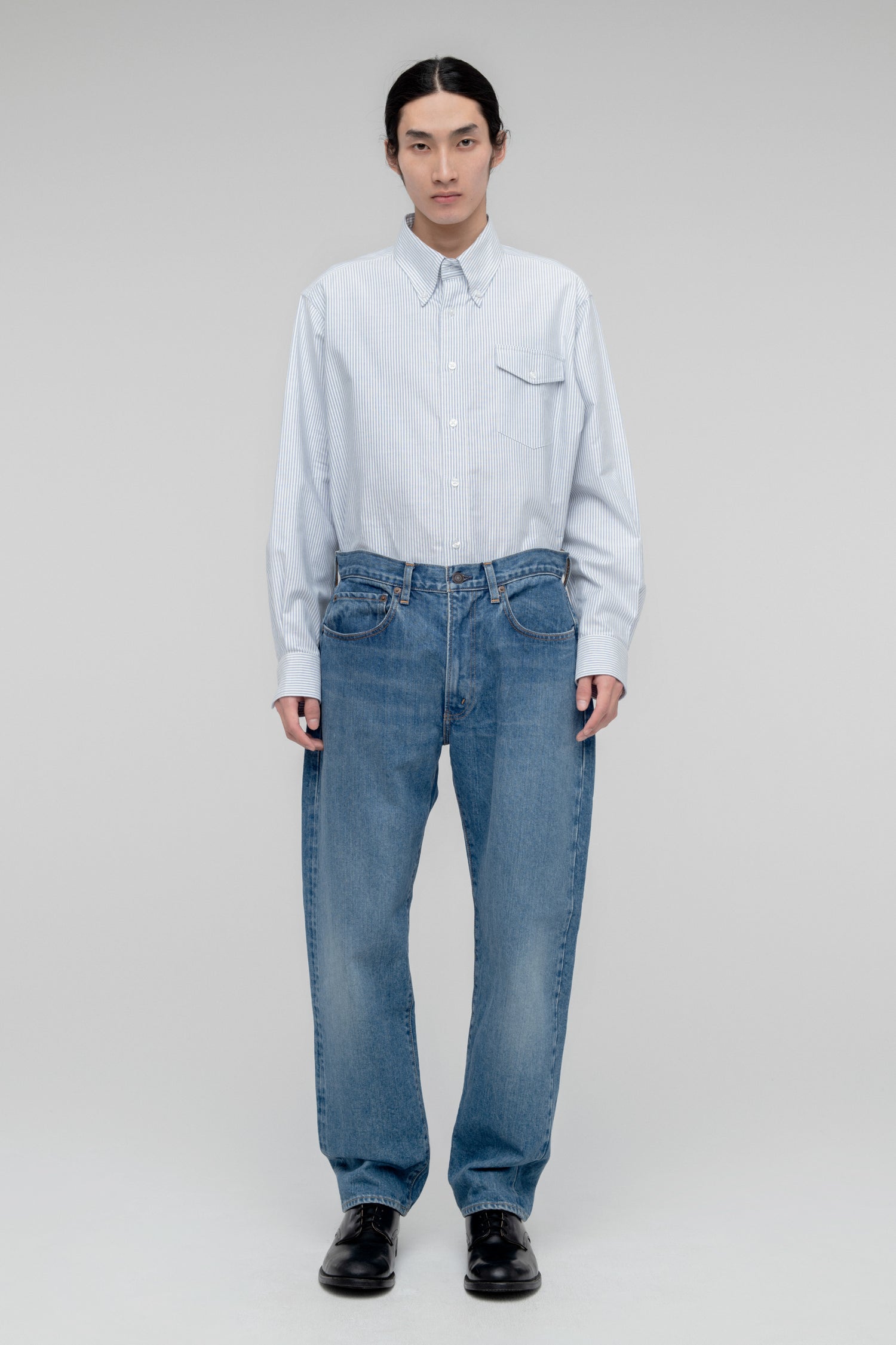 CIOTA : Denim Tapered 5 Pocket Pants