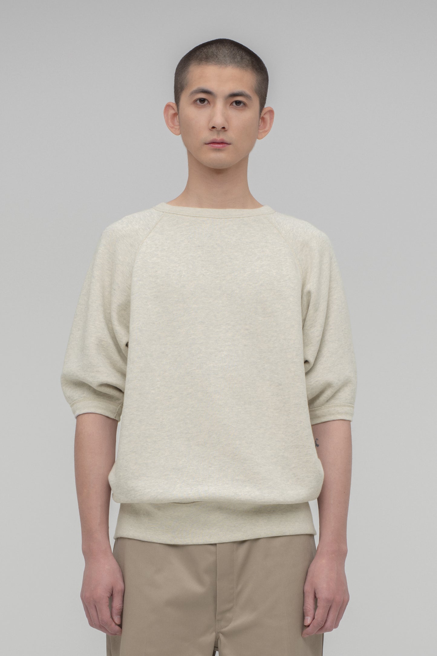 Crewneck Short Sleeve Sweatshirt（Slightly Brushed）