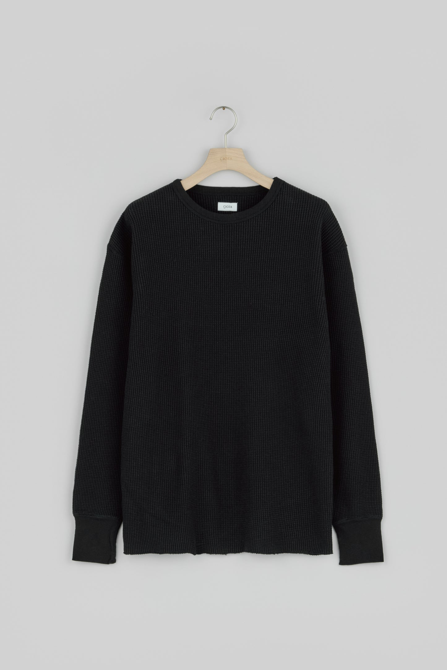 Cotton Waffle Knit Long Sleeve T-shirt