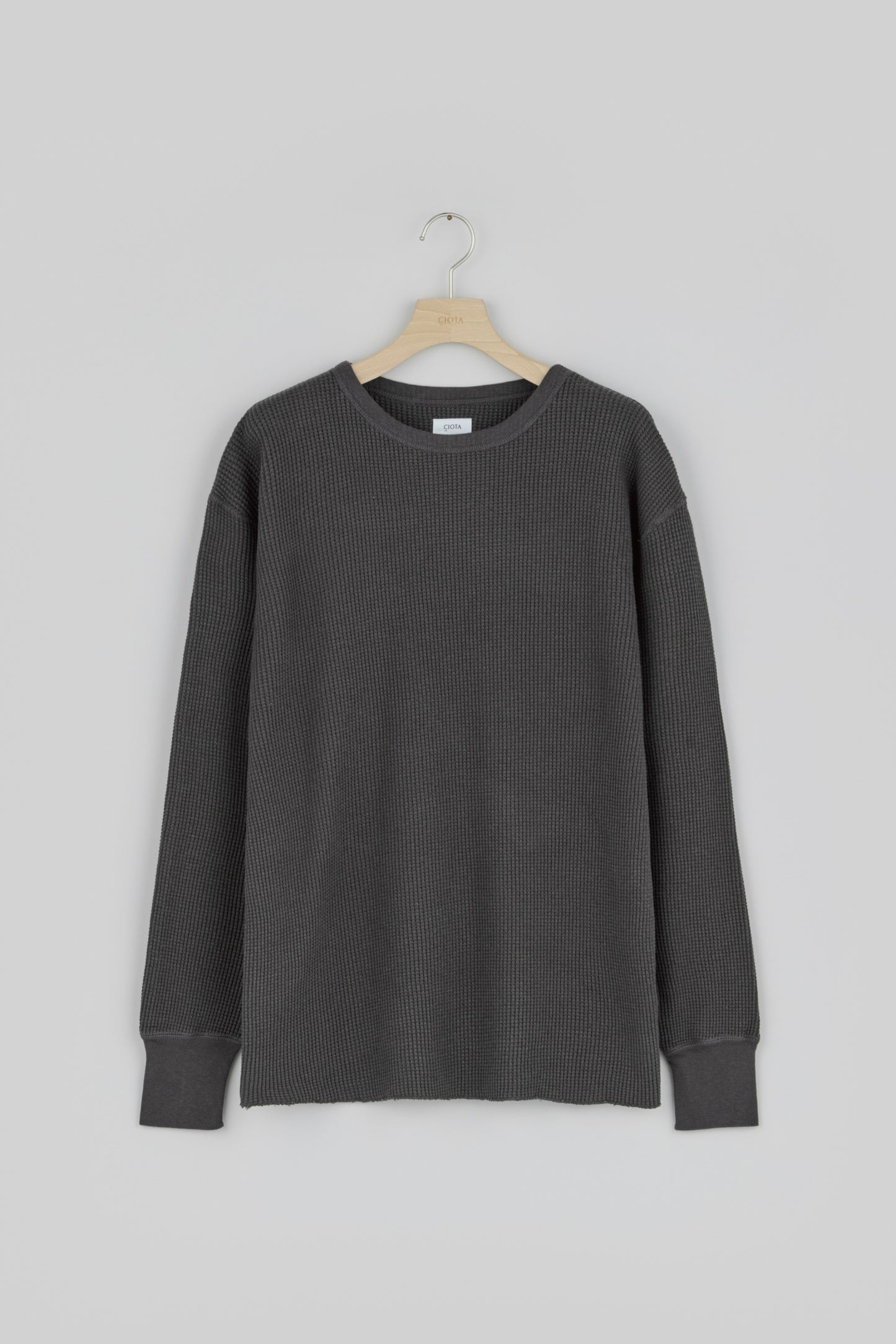 Cotton Waffle Knit Long Sleeve T-shirt