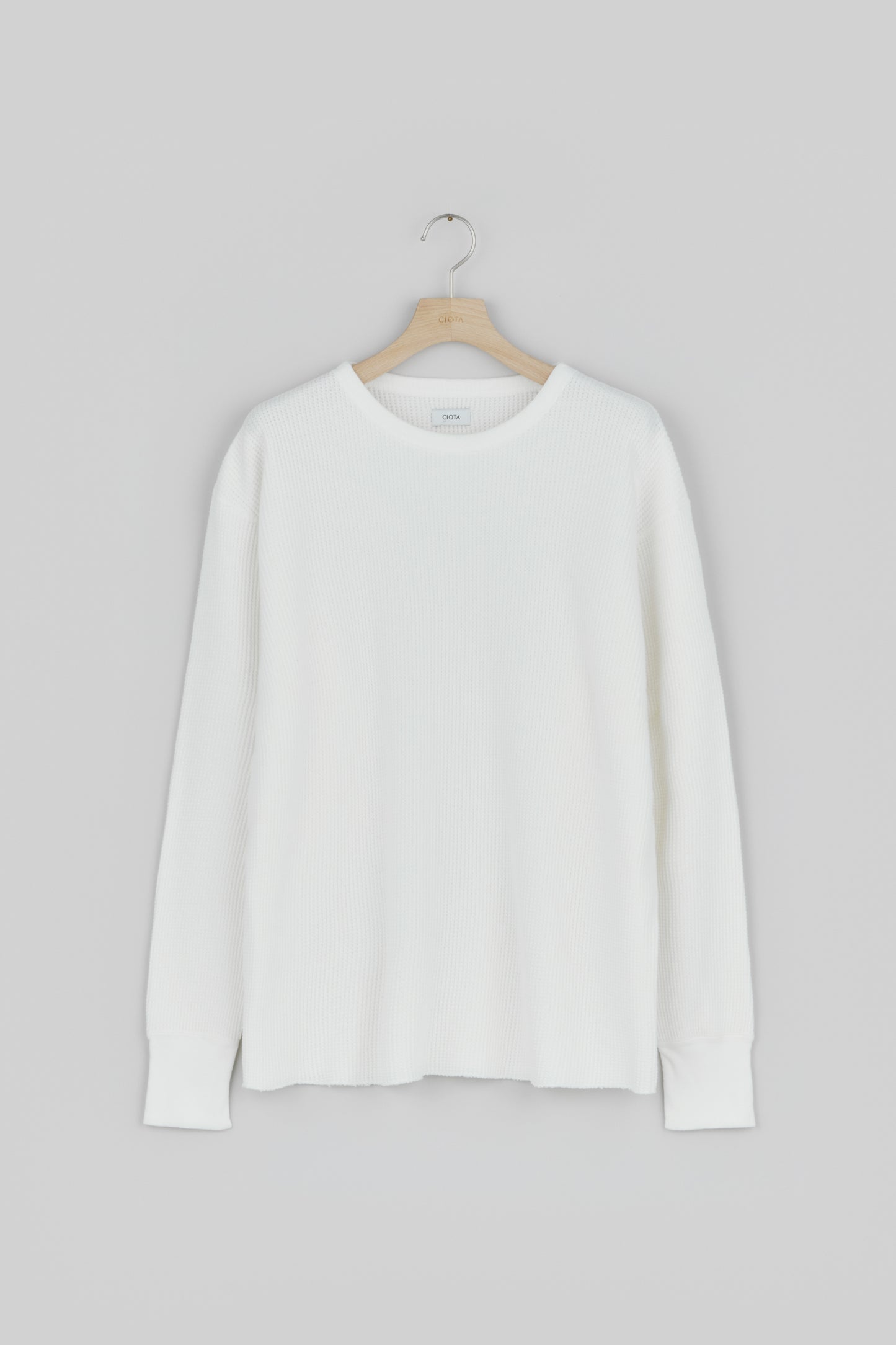 Cotton Waffle Knit Long Sleeve T-shirt