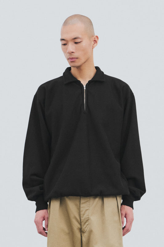 Cotton Loopwheel Terry Half Zip Sweatshirt