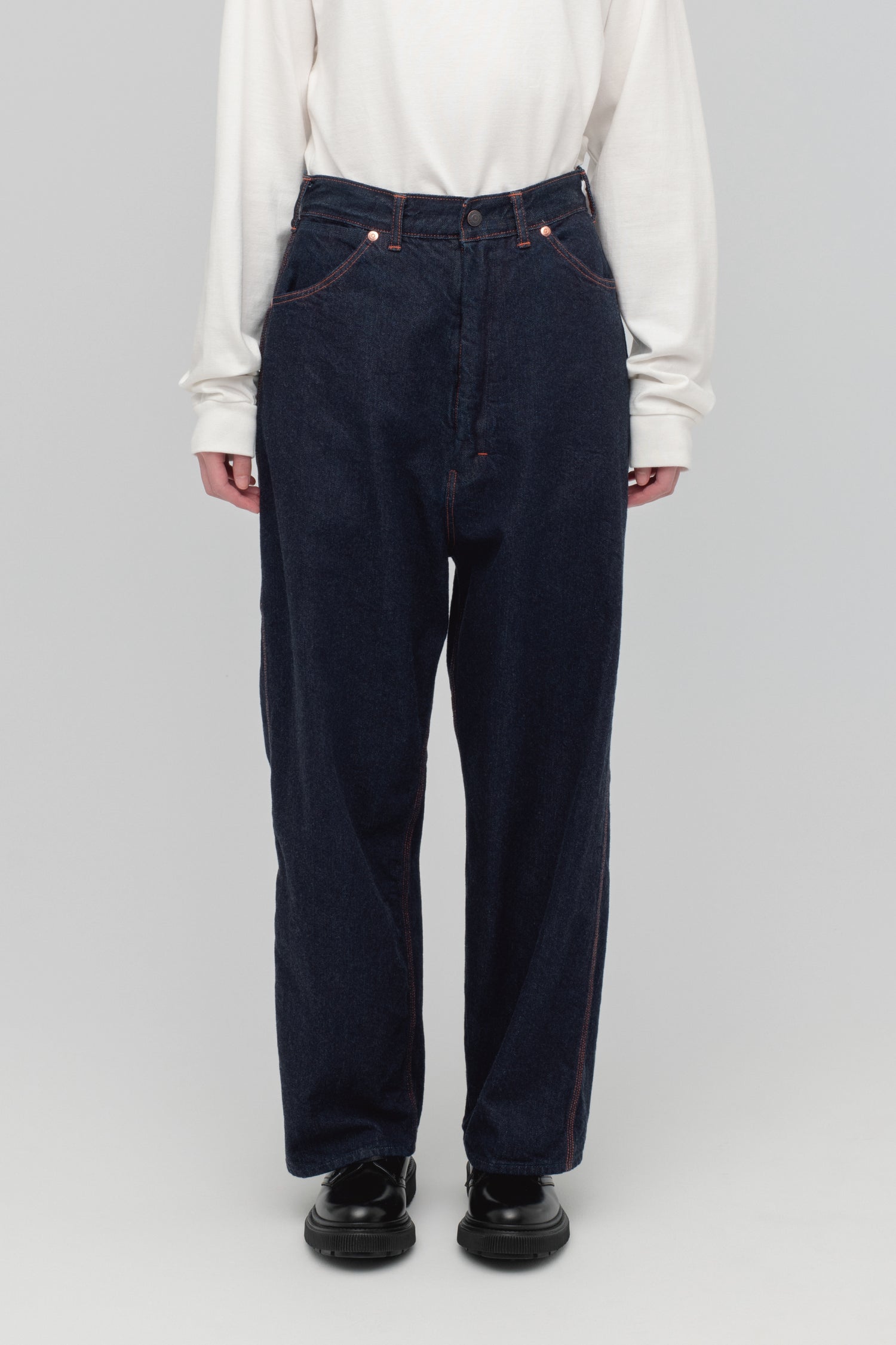 CIOTA/Denim Sailor Pants/size1/ブルー CIOTA DENIM SAILOR PANTS col.Medium Dark Blue (Damage