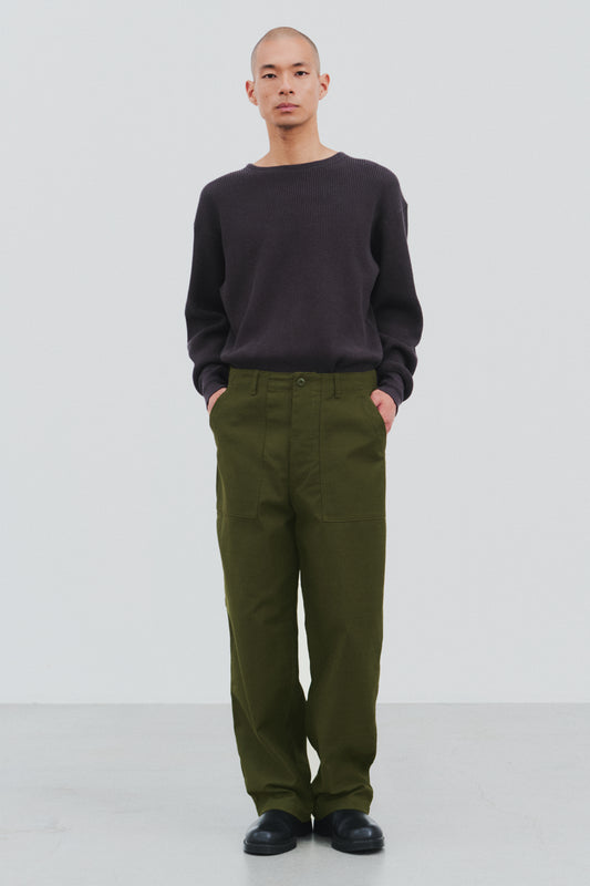 Cotton Back-Satin Baker Pants (Wide Tapered)