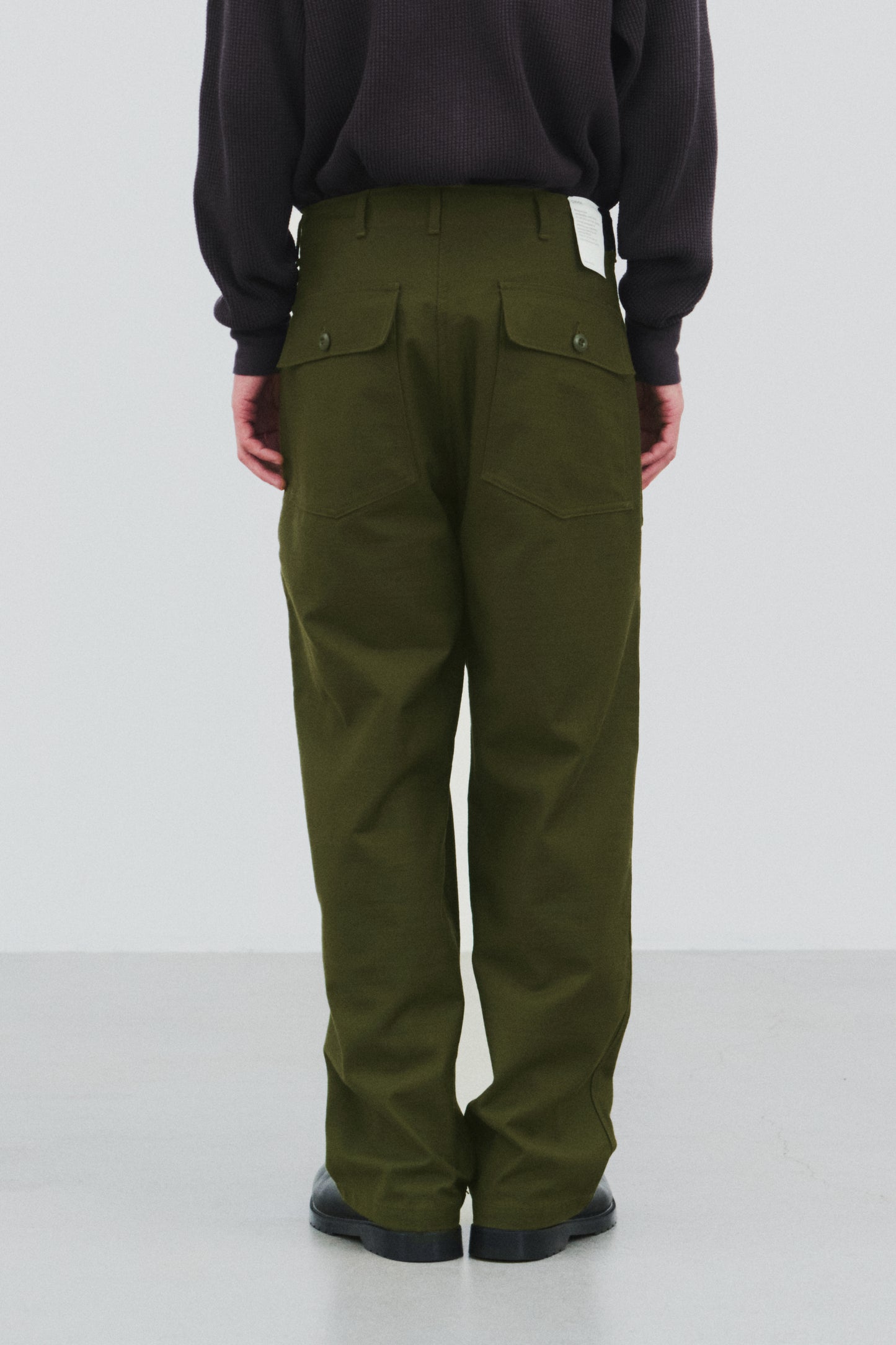 Cotton Back-Satin Baker Pants (Wide Tapered)