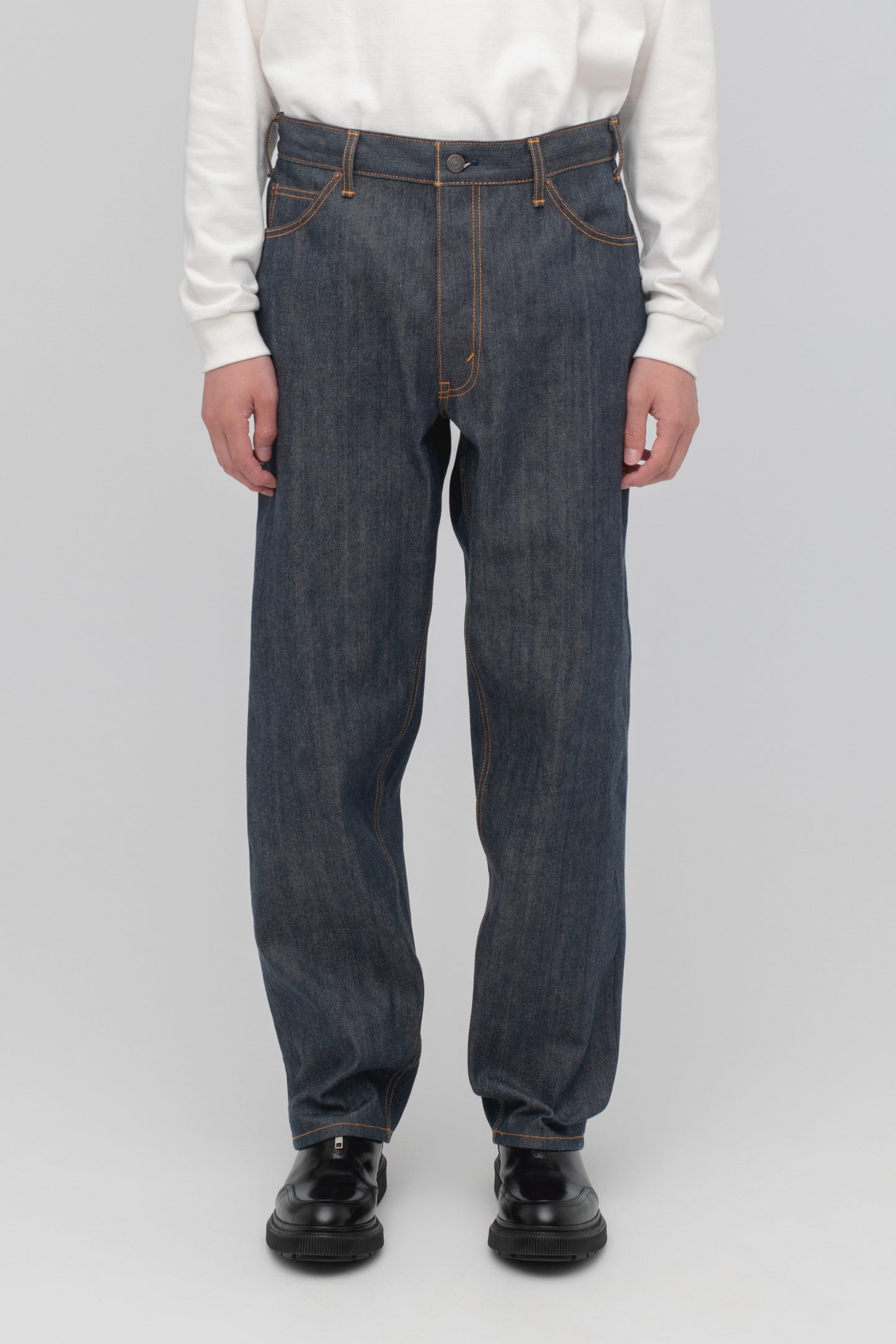 Wide Tapered 5 Pocket Pants (Reactive dyeing / Rigid)
