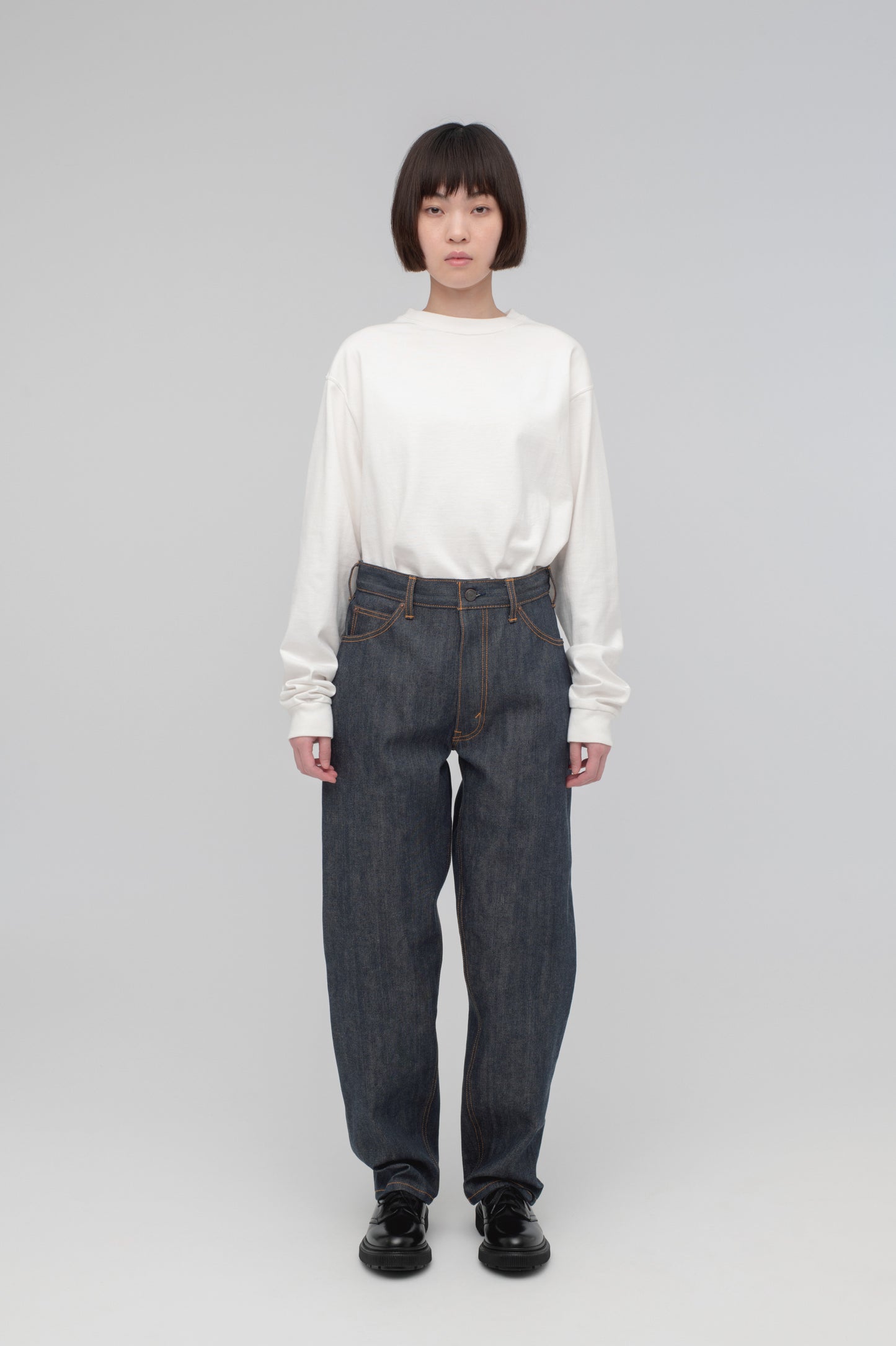 Wide Tapered 5 Pocket Pants (Reactive dyeing / Rigid)