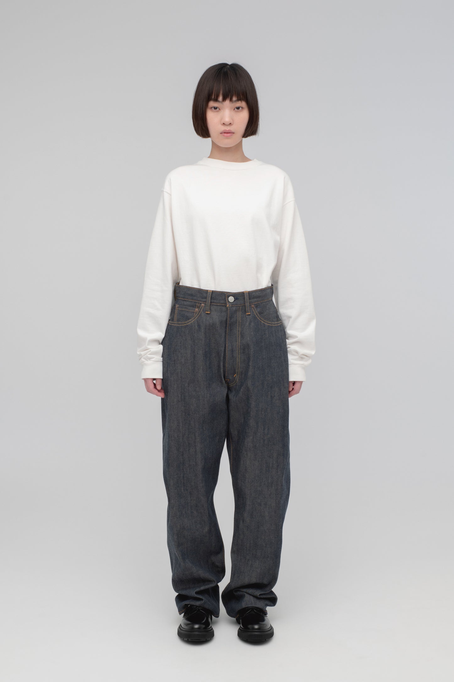 High-rise 5 Pocket Pants (Reactive dyeing / Rigid)