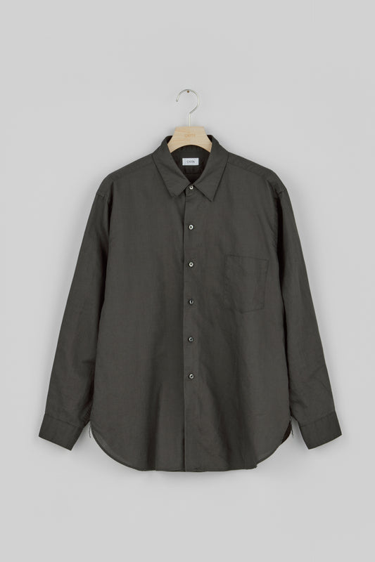 Regular Collar Long Sleeve Shirt (Cotton Linen)