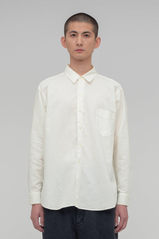 Regular Collar Long Sleeve Shirt (Cotton Linen)