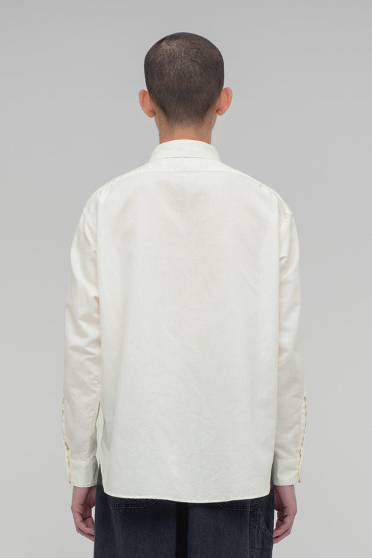 Regular Collar Long Sleeve Shirt (Cotton Linen)