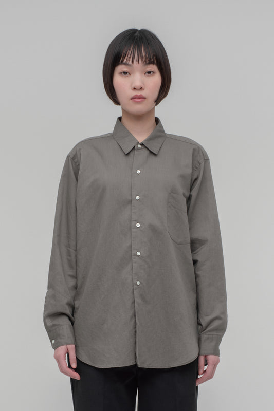 Regular Collar Long Sleeve Shirt (Cotton Linen)