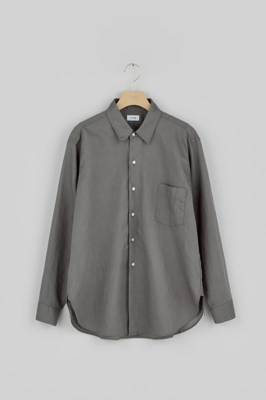 Regular Collar Long Sleeve Shirt (Cotton Linen)