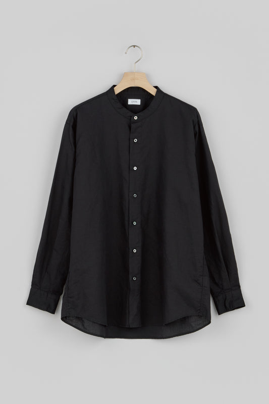 Band Collar Long Sleeve Shirt (Cotton Linen)