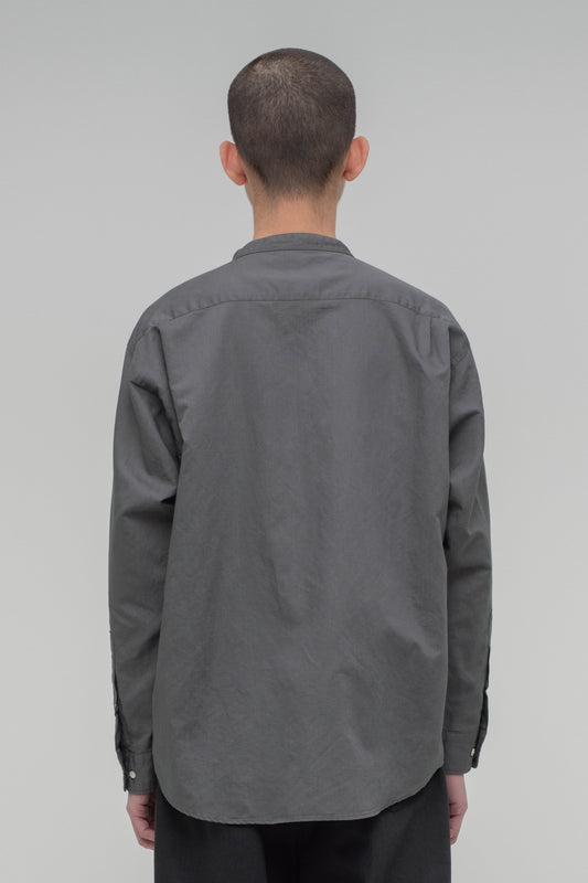 Band Collar Long Sleeve Shirt (Cotton Linen)