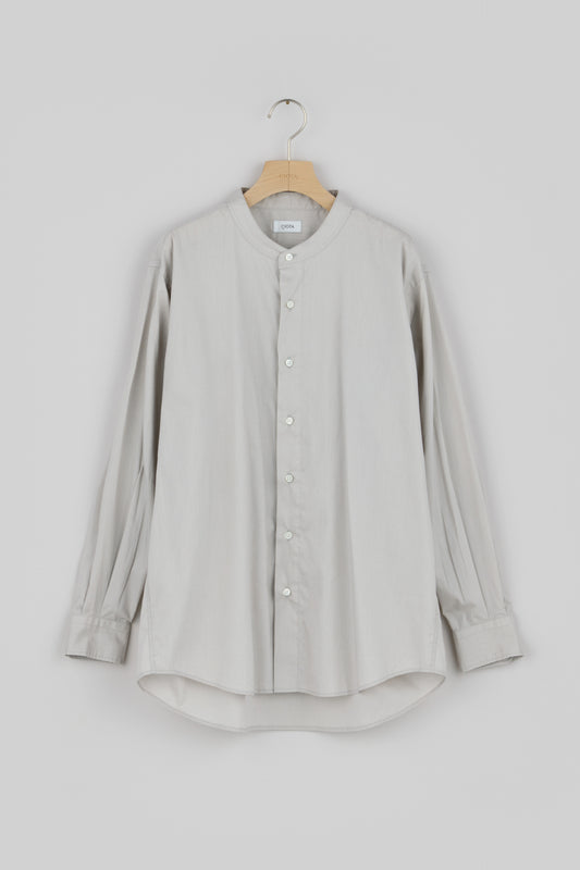 Band Collar Long Sleeve Shirt (Cotton Rayon)