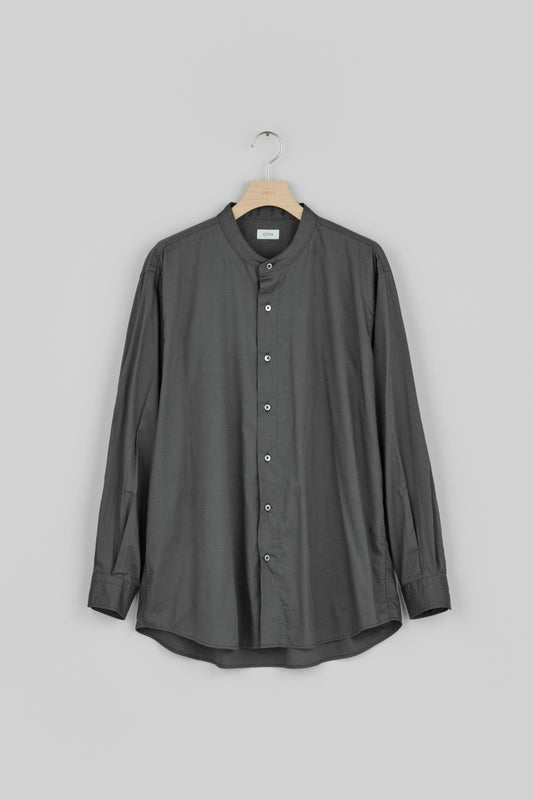 Band Collar Long Sleeve Shirt (Cotton Rayon)