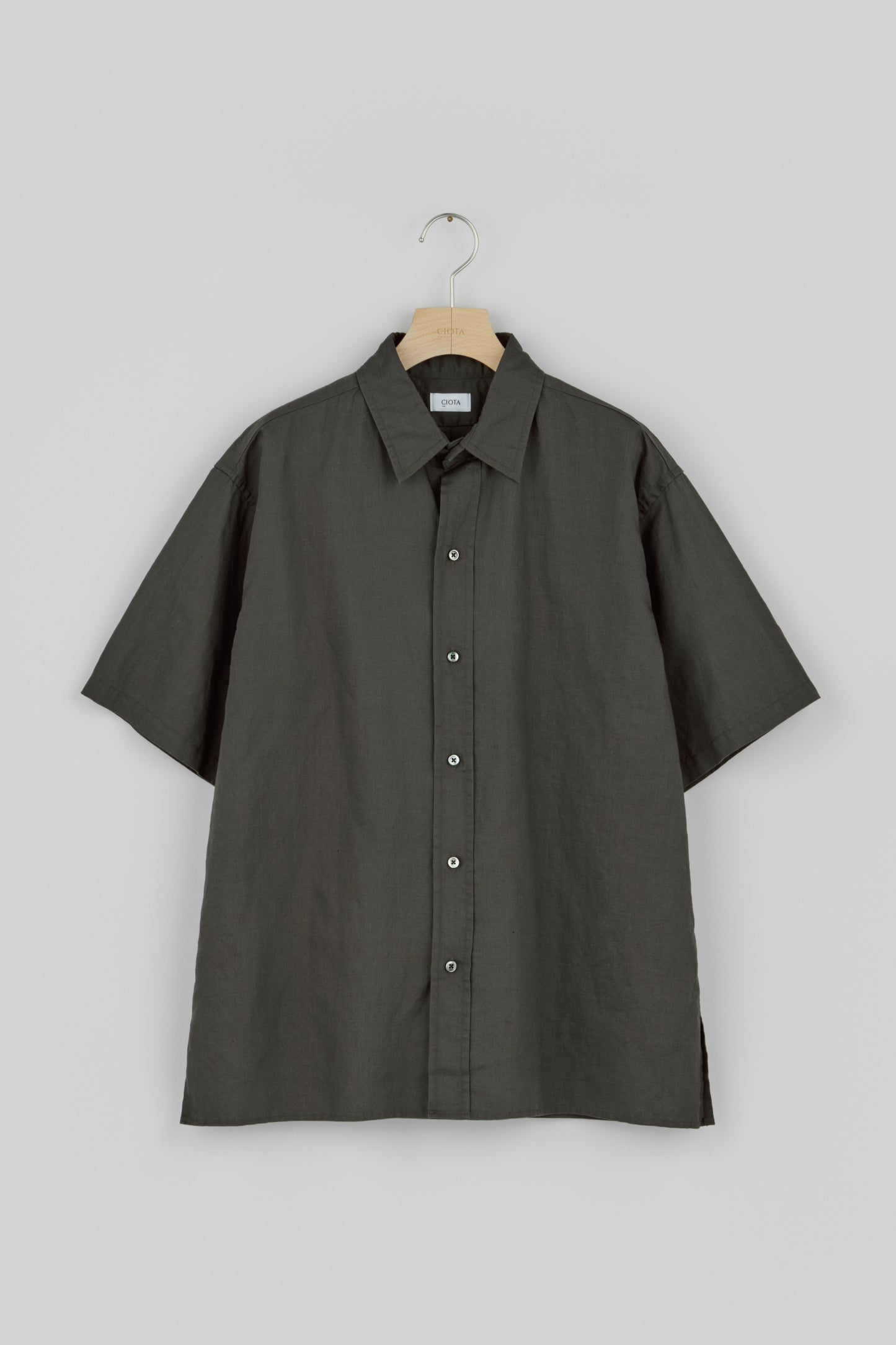 Regular Collar Short Sleeve Shirt (Cotton Linen)