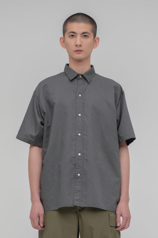 Regular Collar Short Sleeve Shirt (Cotton Linen)