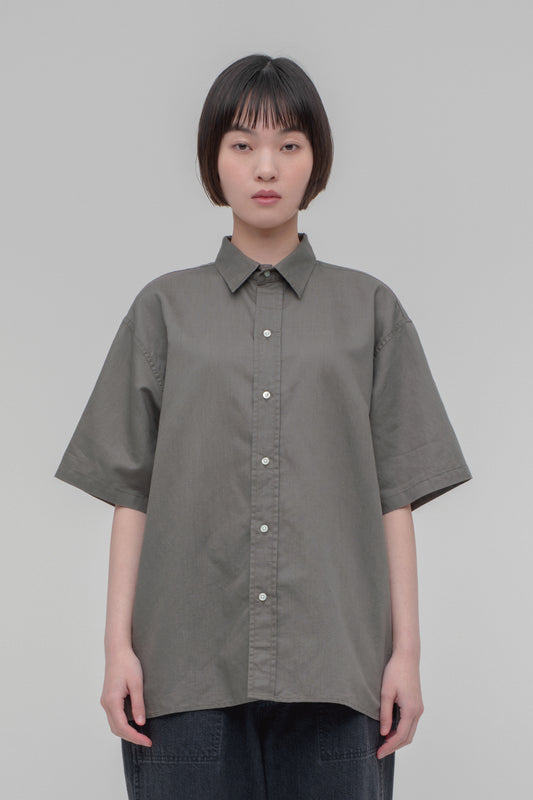 Regular Collar Short Sleeve Shirt (Cotton Linen)