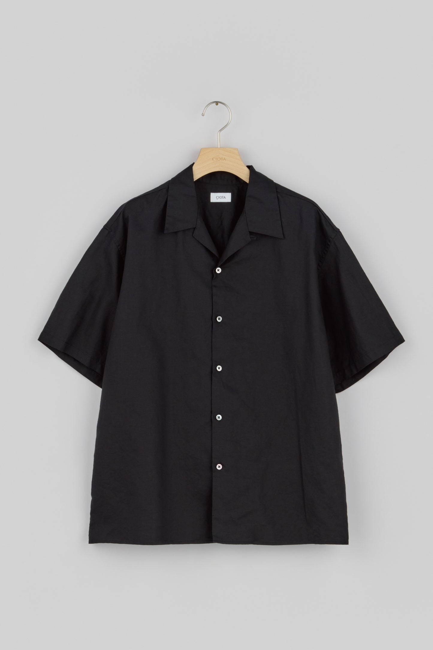 Open Collar Short Sleeve Shirt (Cotton Linen)