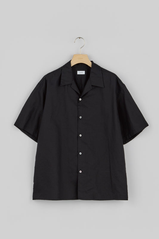 Open Collar Short Sleeve Shirt (Cotton Linen)
