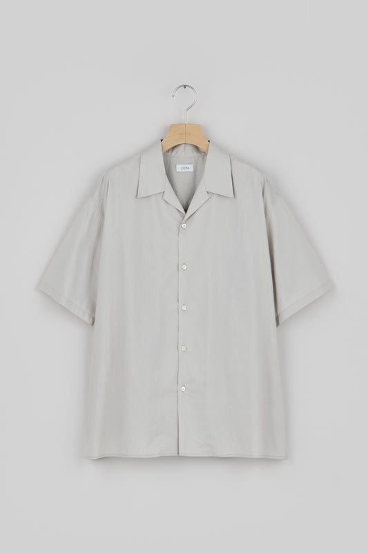 Open Collar Short Sleeve Shirt (Cotton Rayon)