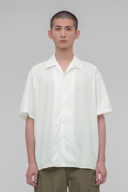 Open Collar Short Sleeve Shirt (Cotton Rayon)