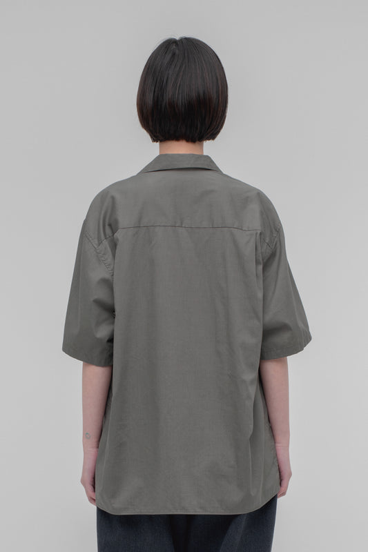 Open Collar Short Sleeve Shirt (Cotton Rayon)