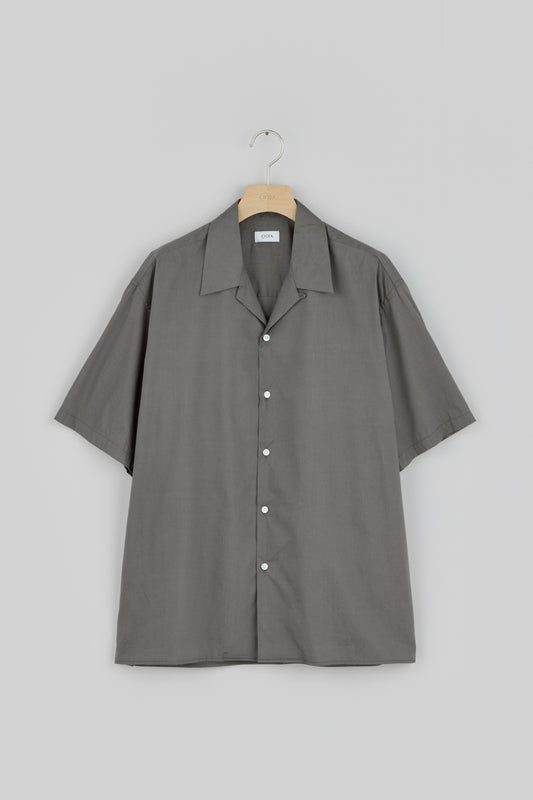Open Collar Short Sleeve Shirt (Cotton Rayon)